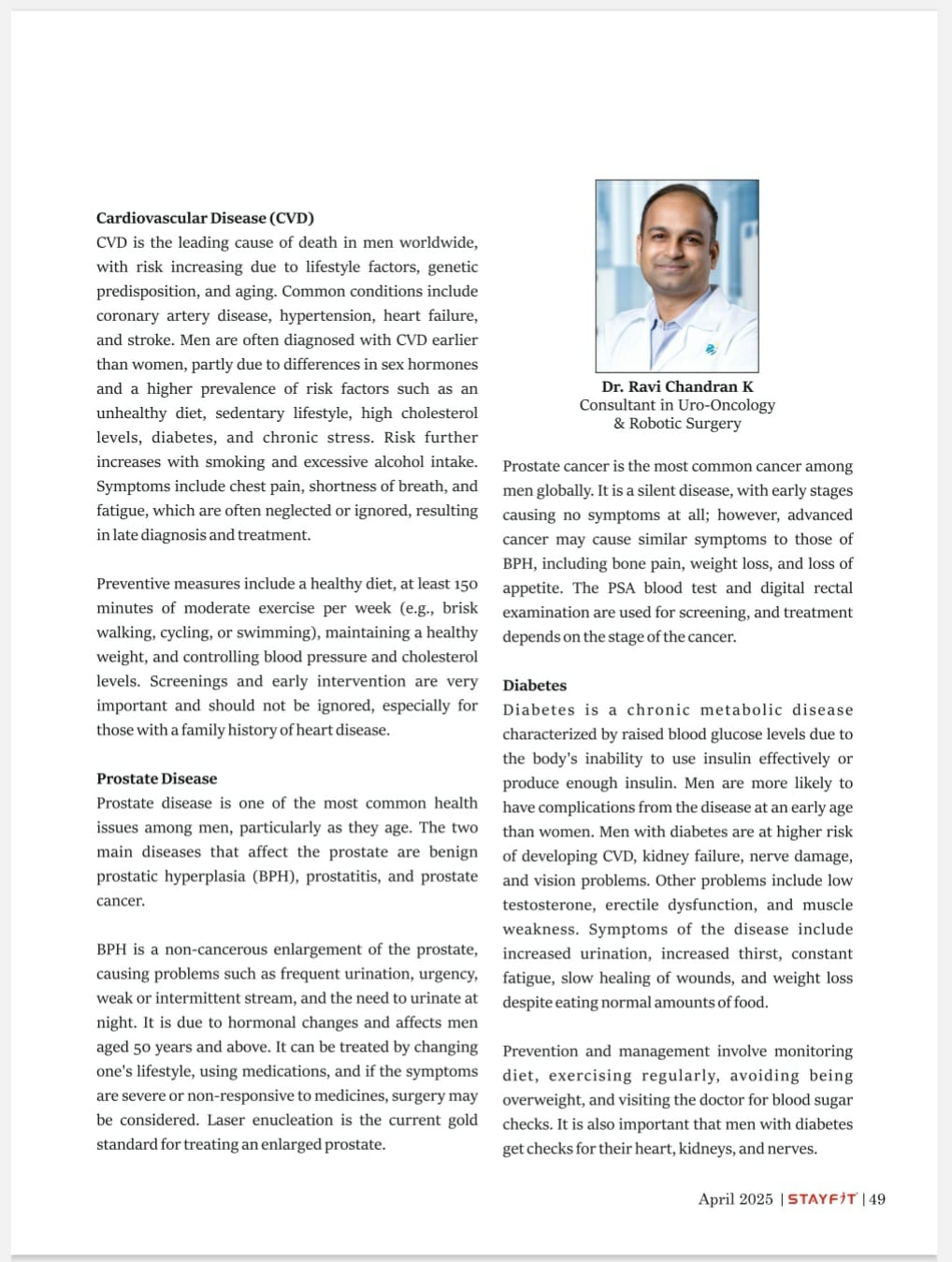 Disease men are prone to & how to reduce risks