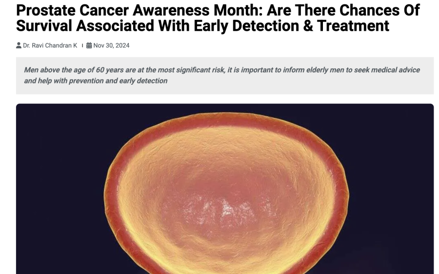 Prostate Cancer Awareness Month: Are There Chances Of Survival Associated With Early Detection & Treatment